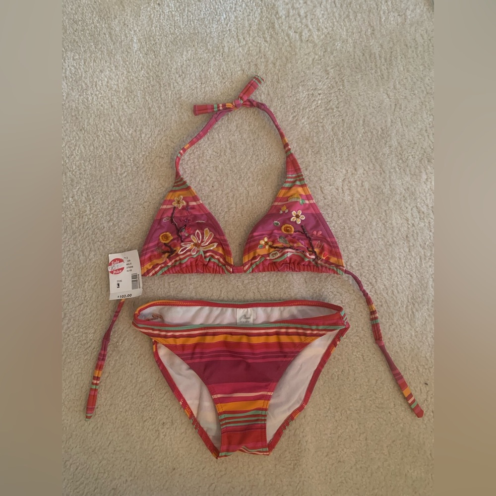 RYGY multicolored bikini with embroidered and beaded top from South Moon Under.